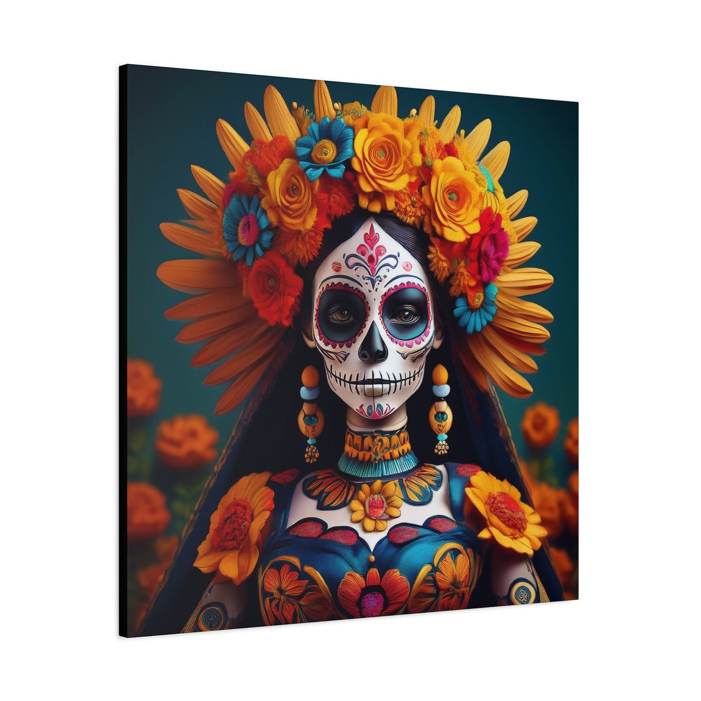 La Catrina Frameless Canvas Wall Art Sizes 10”x10” – 36”x36”