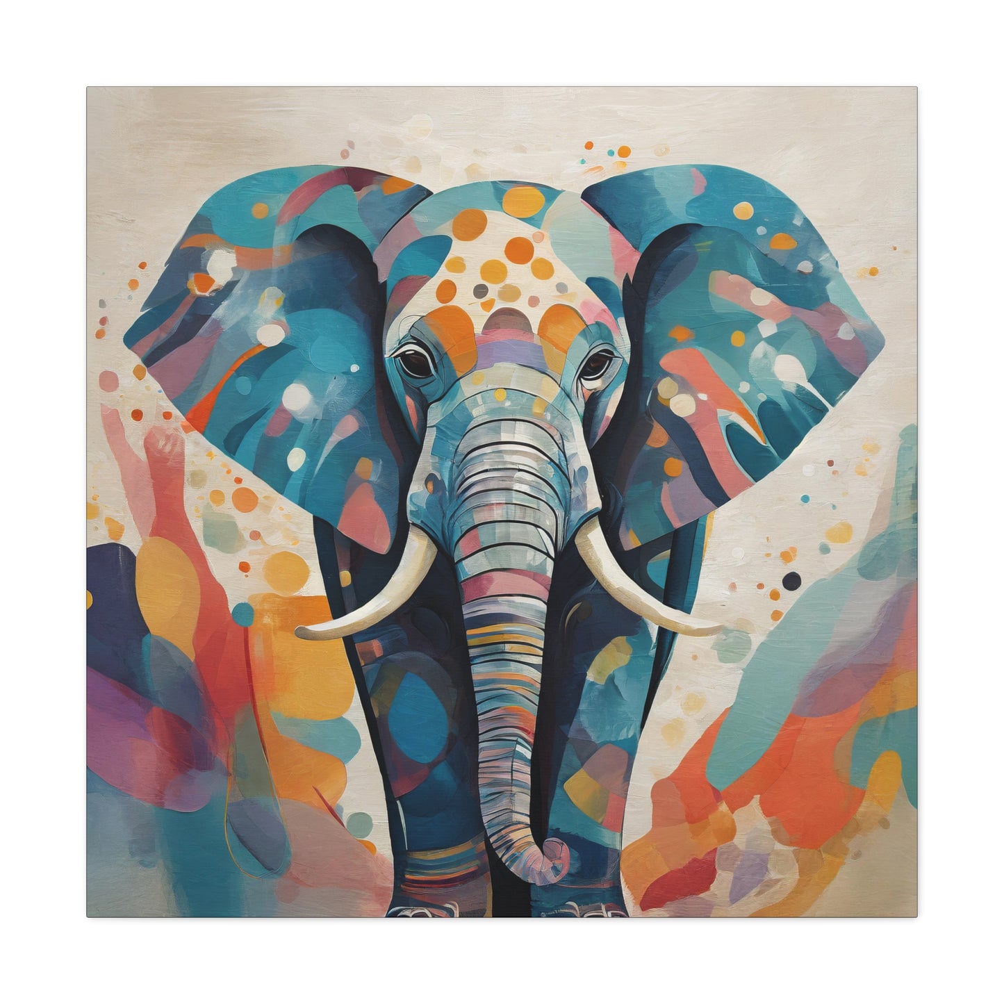 Elephant Frameless Canvas Wall Art Sizes 10”x10” – 36”x36”