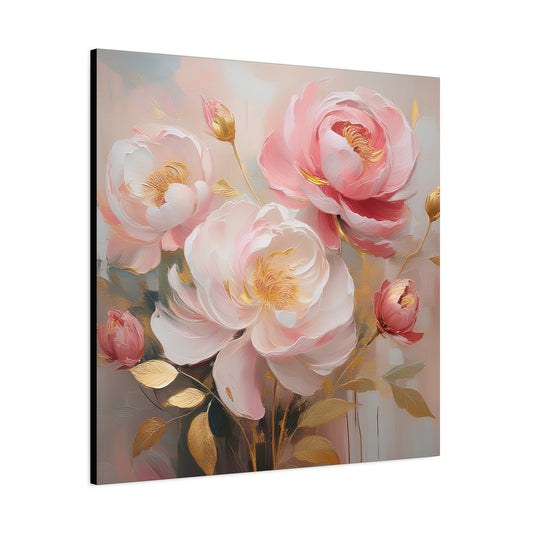 Pink Roses Frameless Canvas Wall Art Sizes 10”x10” – 36”x36”