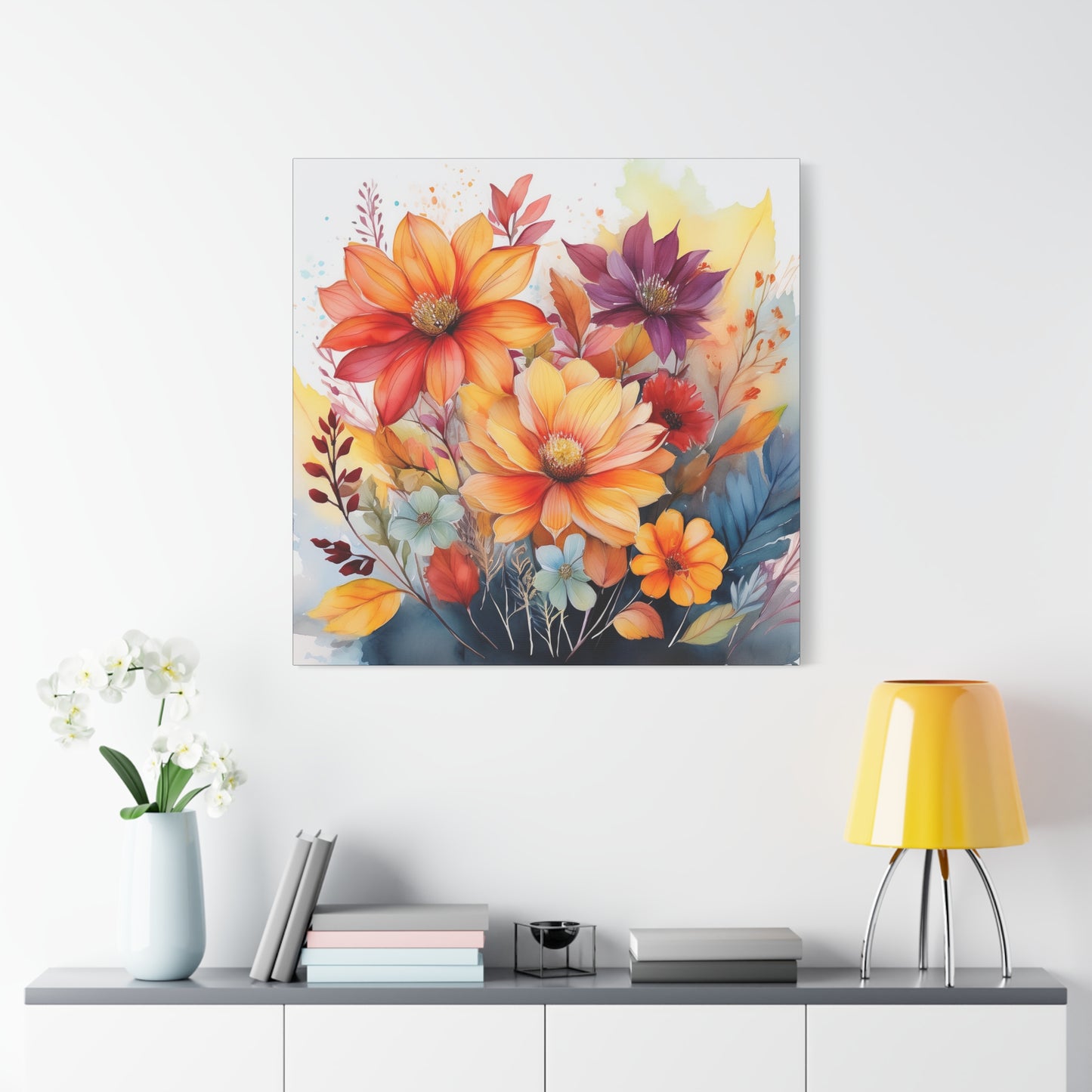 Wild Flowers Frameless Canvas Wall Art Sizes 10”x10” – 36”x36”