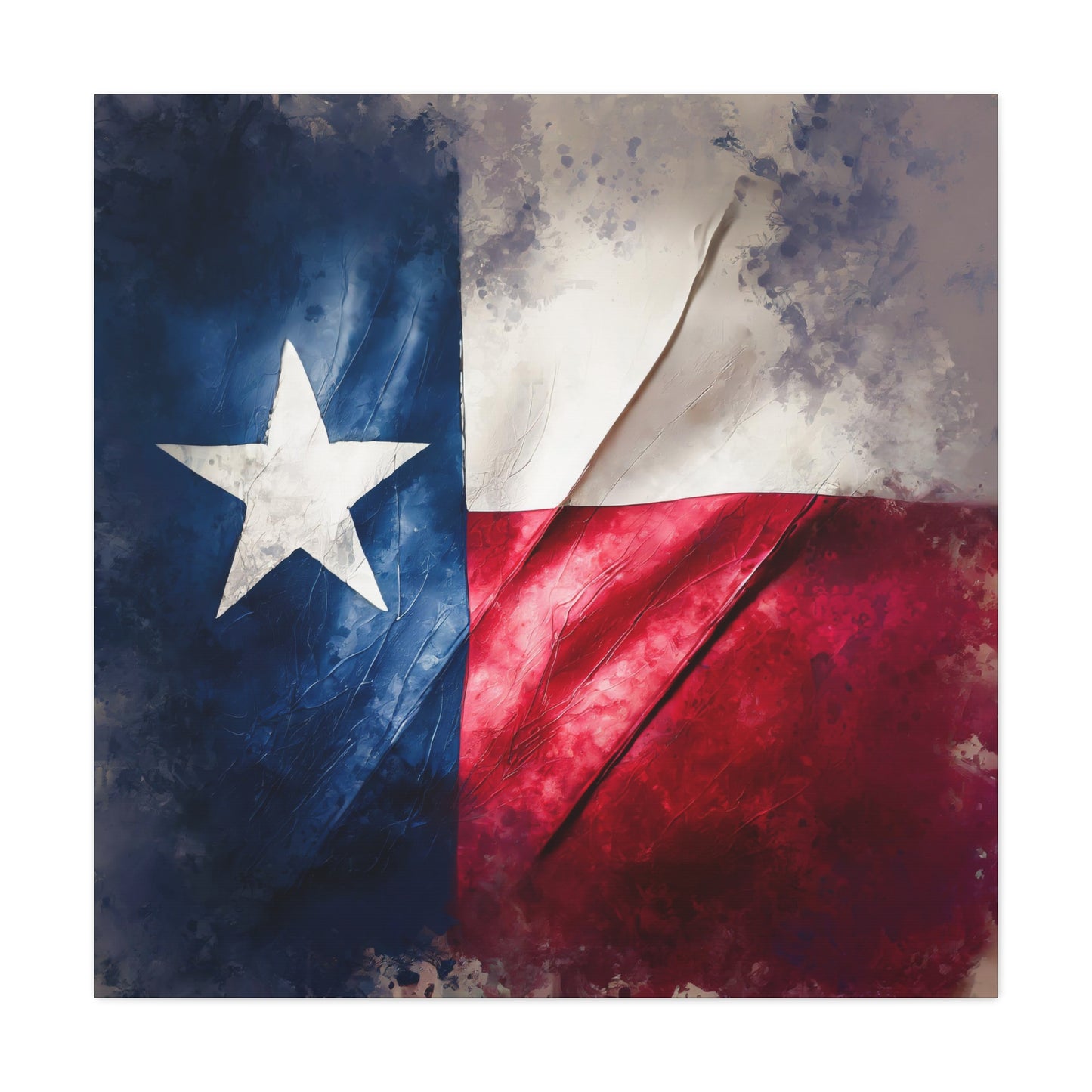 Rustic Texas Flag Frameless Canvas Wall Art Sizes 10”x10” – 36”x36”