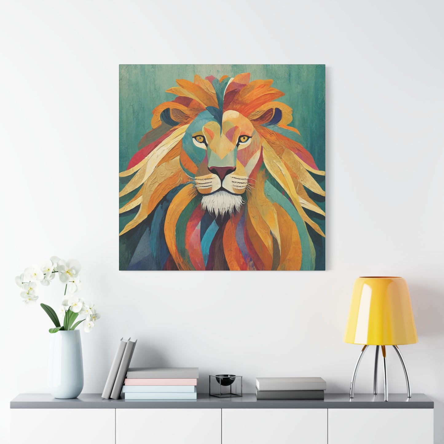 Lion Frameless Canvas Wall Art Sizes 10”x10” – 36”x36”