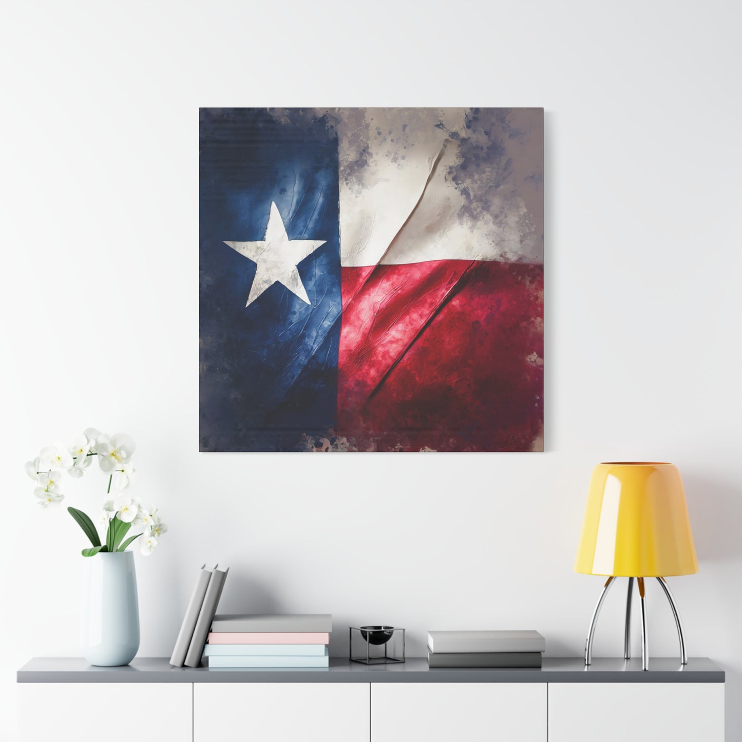 Rustic Texas Flag Frameless Canvas Wall Art Sizes 10”x10” – 36”x36”