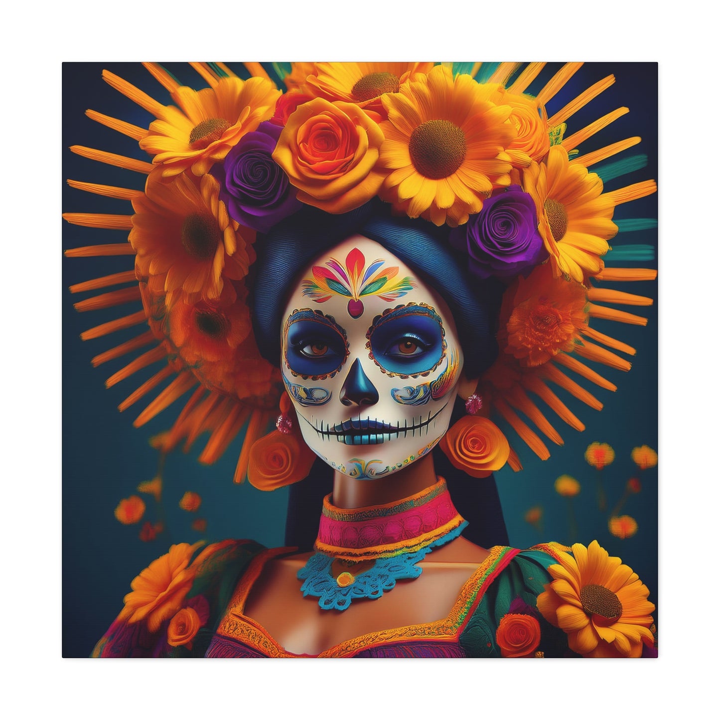 La Catrina Frameless Canvas Wall Art Sizes 10”x10” – 36”x36”