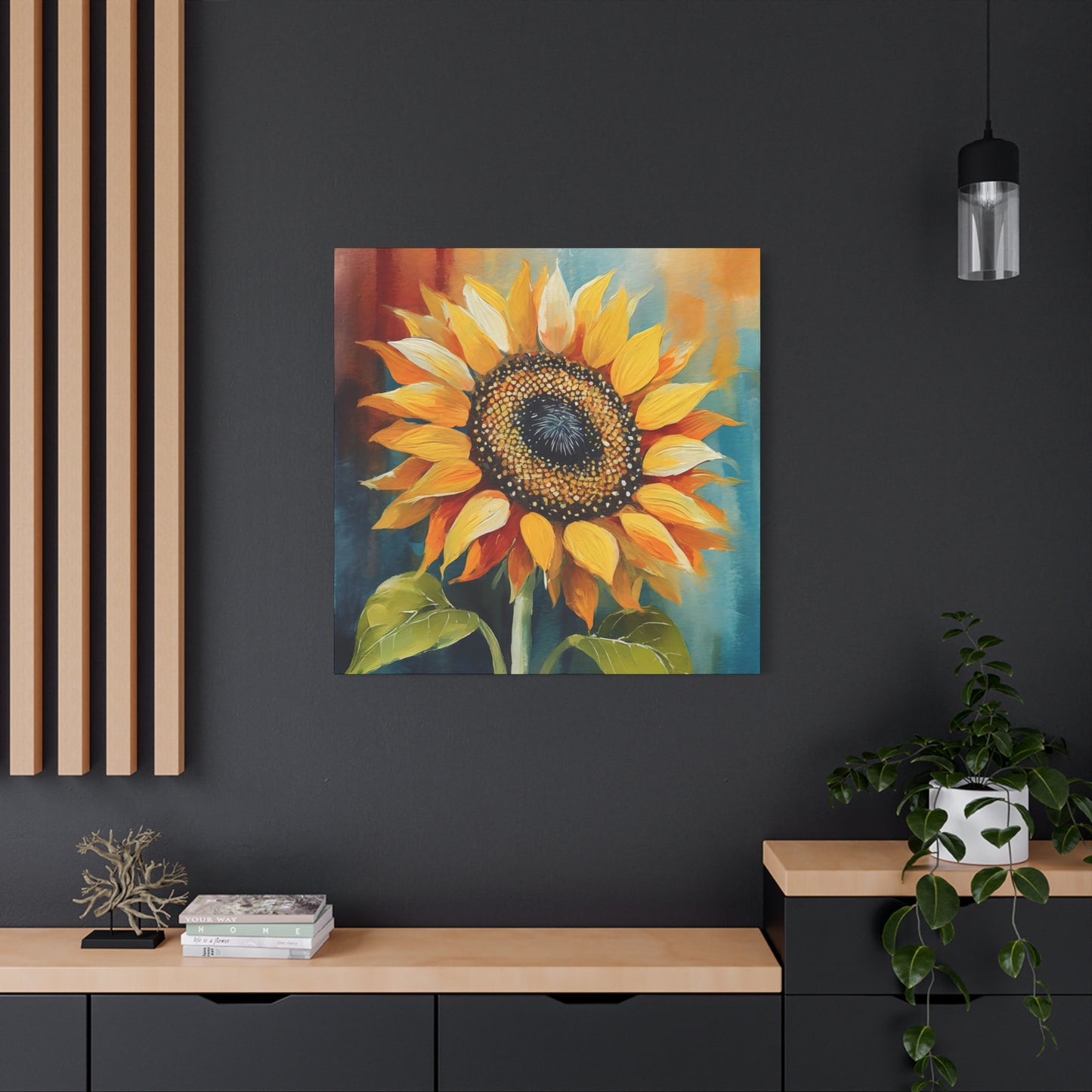 Sunflower Frameless Canvas Wall Art Sizes 10”x10” – 36”x36”