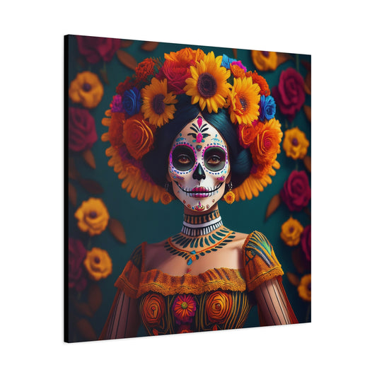 La Catrina Frameless Canvas Wall Art Sizes 10”x10” – 36”x36”