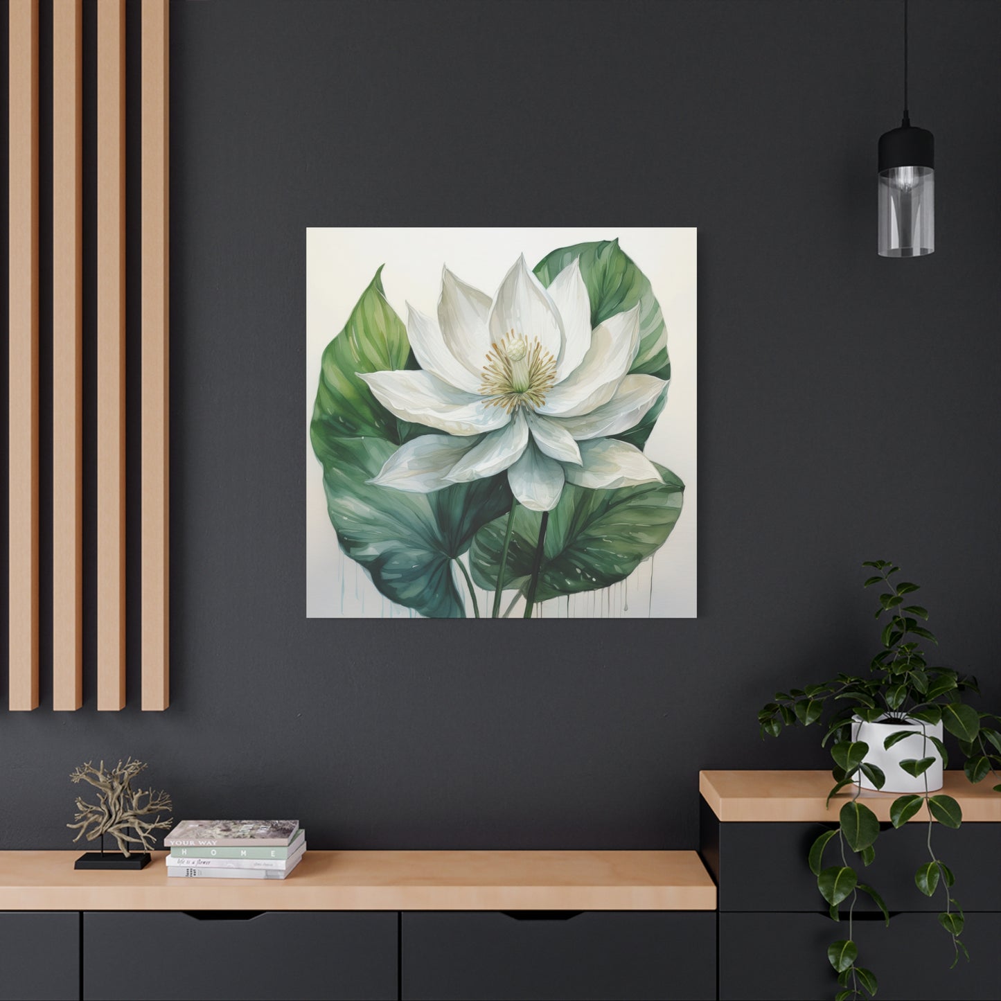Peace Lily Frameless Canvas Wall Art Sizes 10”x10” – 36”x36”