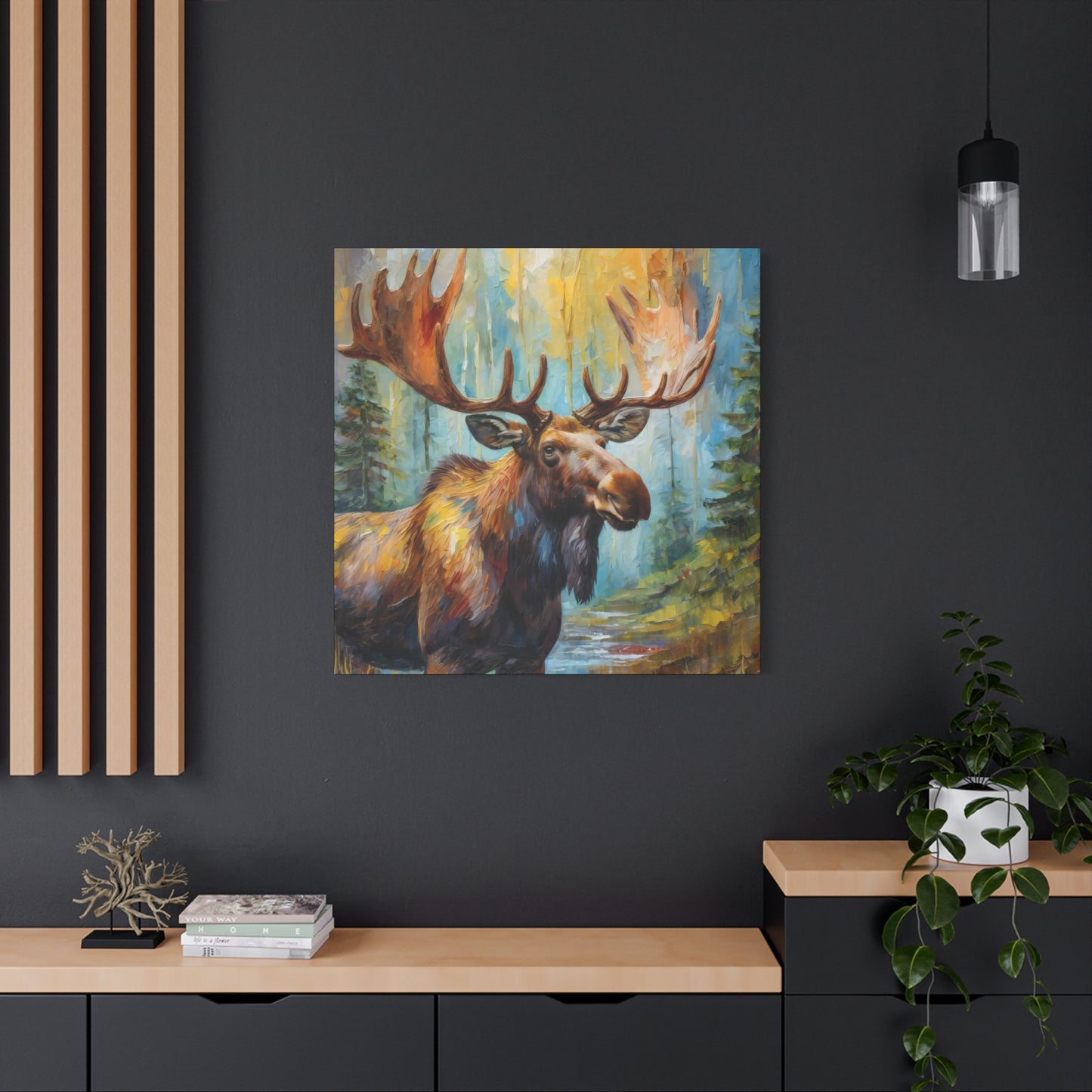 Moose Frameless Canvas Wall Art Sizes 10”x10” – 36”x36”