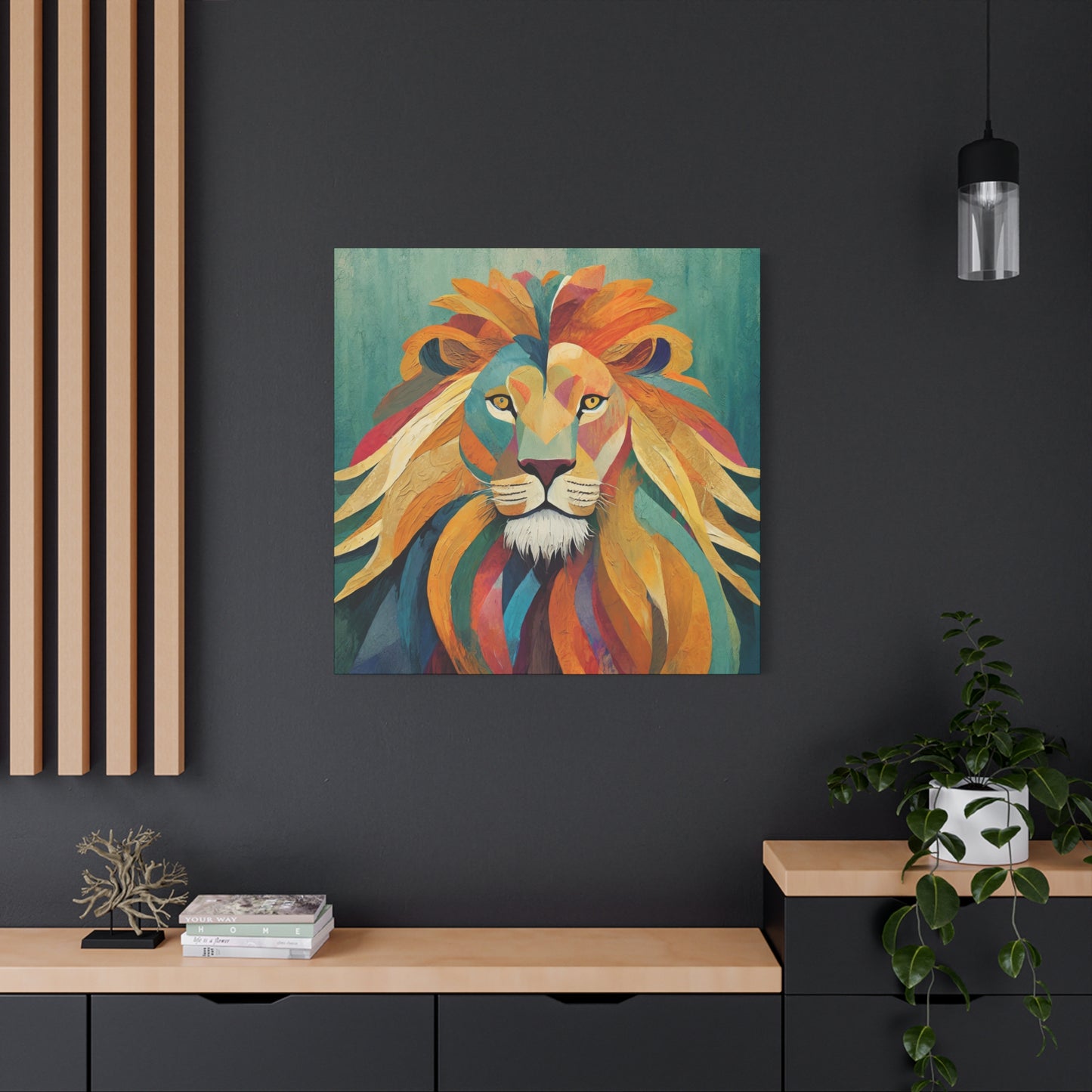 Lion Frameless Canvas Wall Art Sizes 10”x10” – 36”x36”