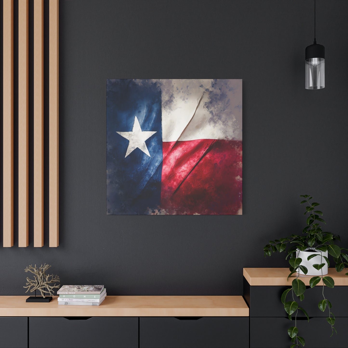 Rustic Texas Flag Frameless Canvas Wall Art Sizes 10”x10” – 36”x36”