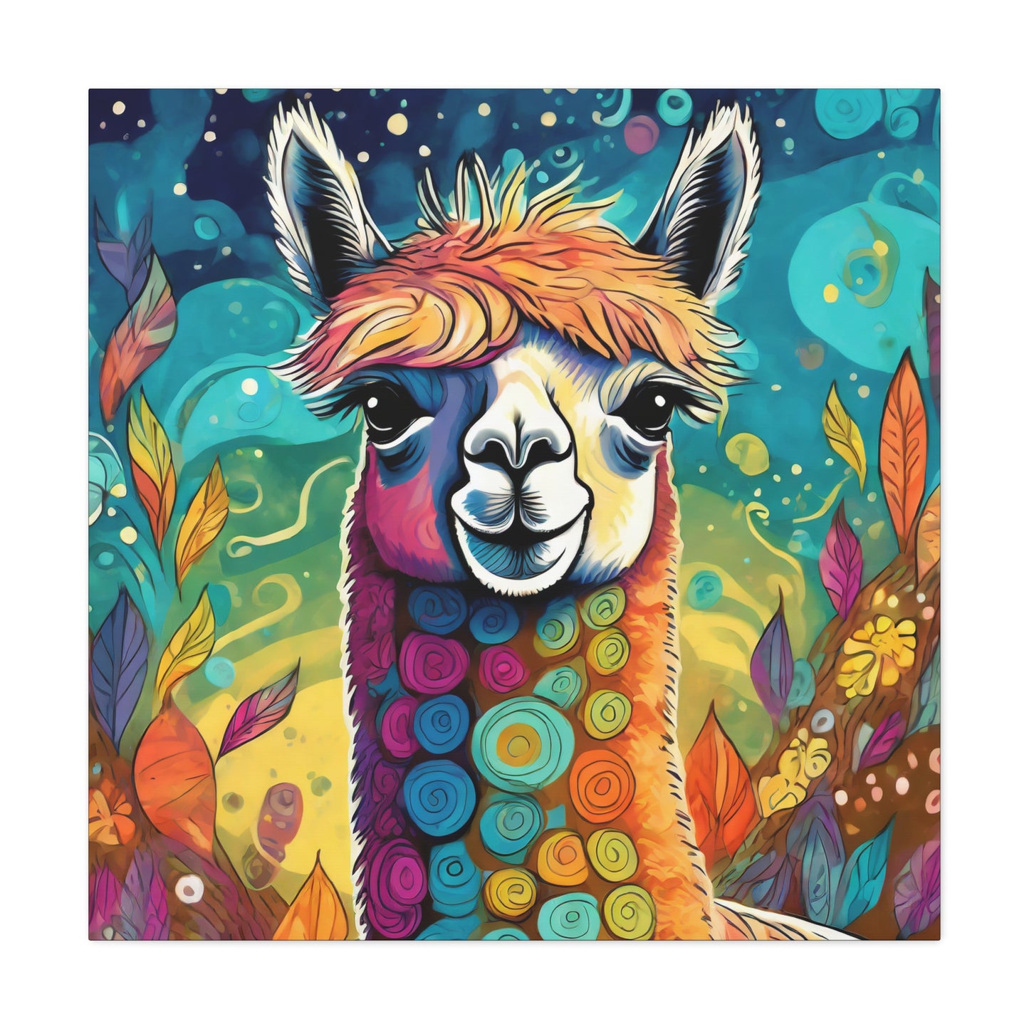Llama Frameless Canvas Wall Art Sizes 10”x10” – 36”x36”