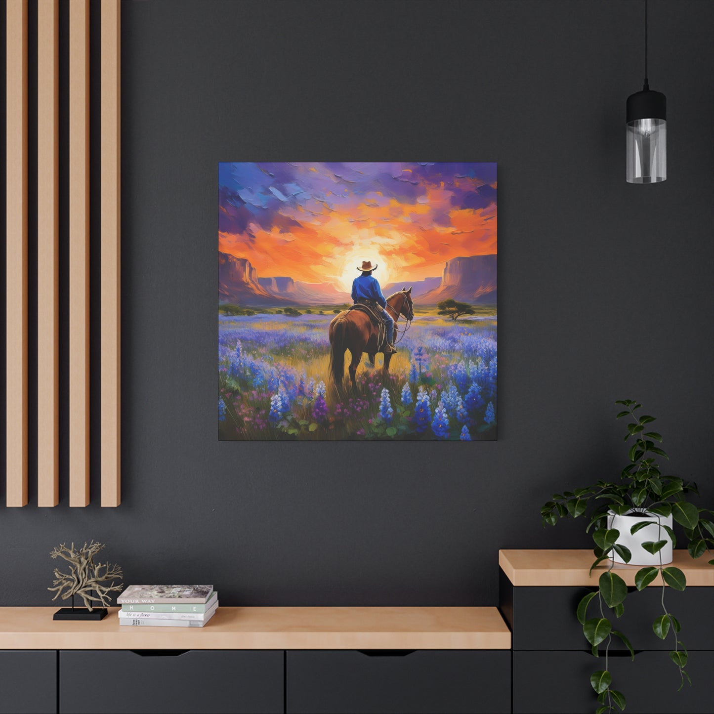 Cowboy Frameless Canvas Wall Art Sizes 10”x10” – 36”x36”