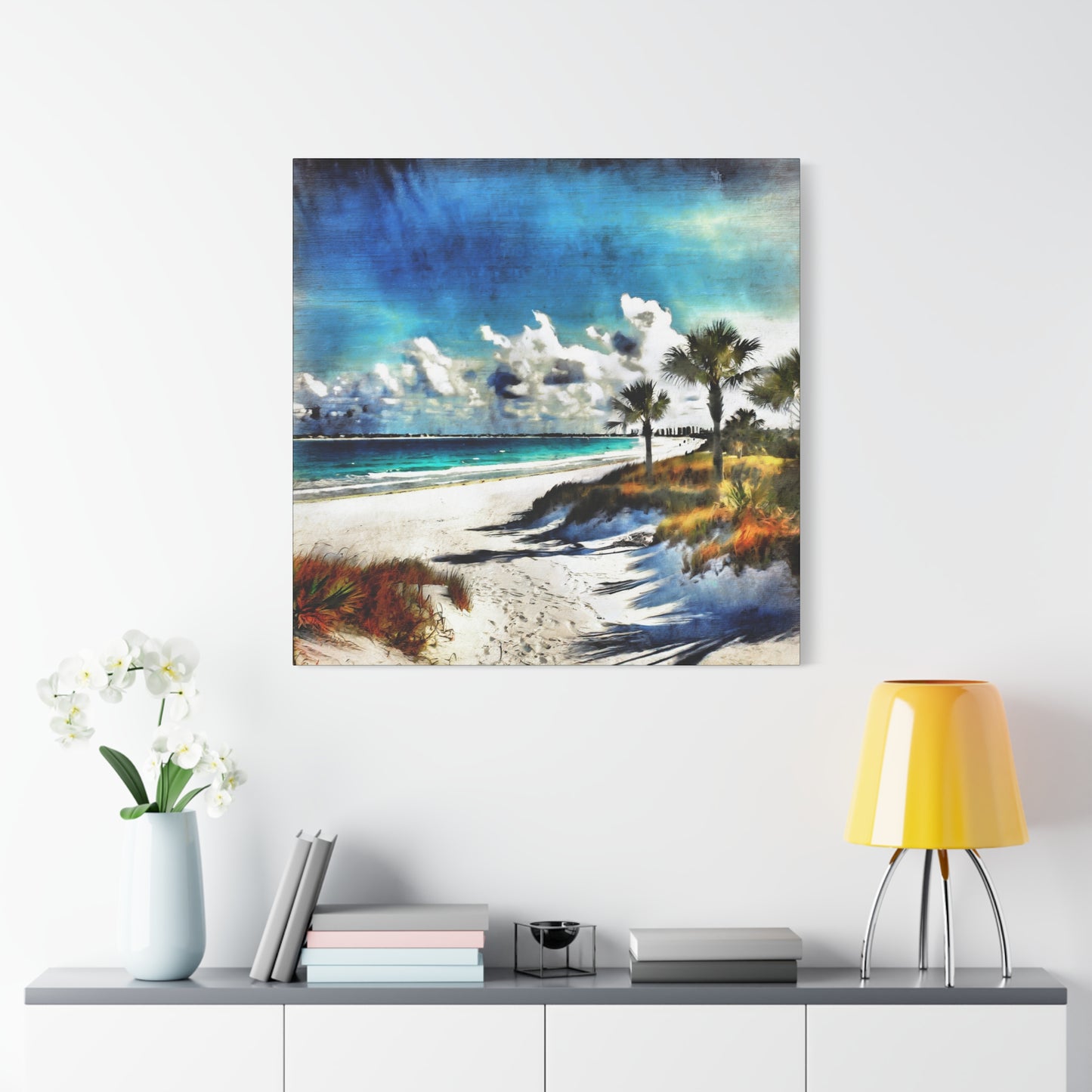 Beach Frameless Canvas Wall Art Sizes 10”x10” – 36”x36”