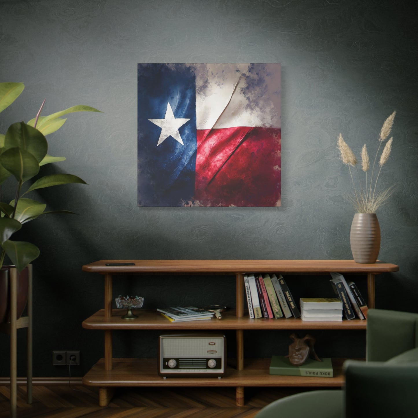 Rustic Texas Flag Frameless Canvas Wall Art Sizes 10”x10” – 36”x36”