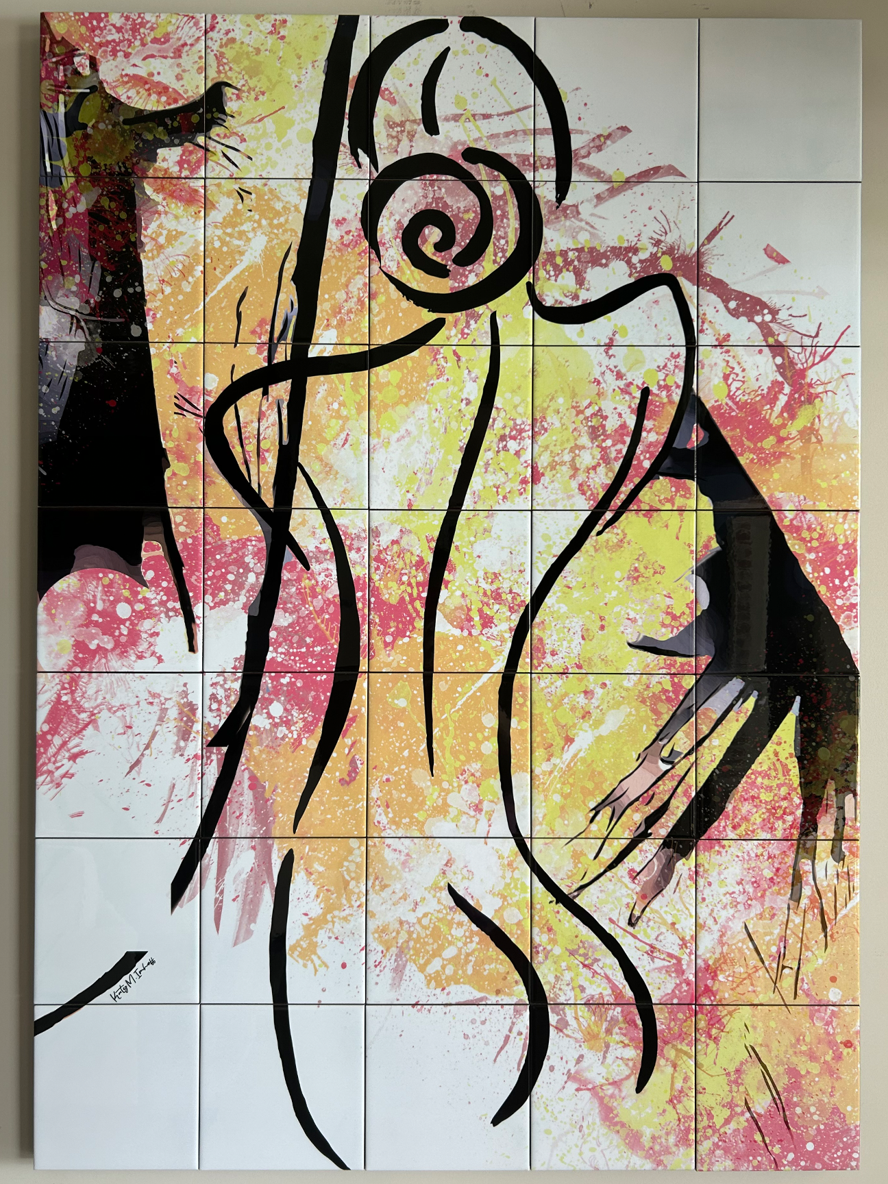 Color Splash Girl II Ceramic Mosaic Tile Wall Art - 30”x42” - Limited Edition