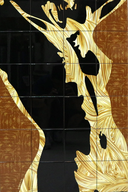 Golden Strand Lady Mosaic Tile Wall Art - 24"x36" - Limited Edition