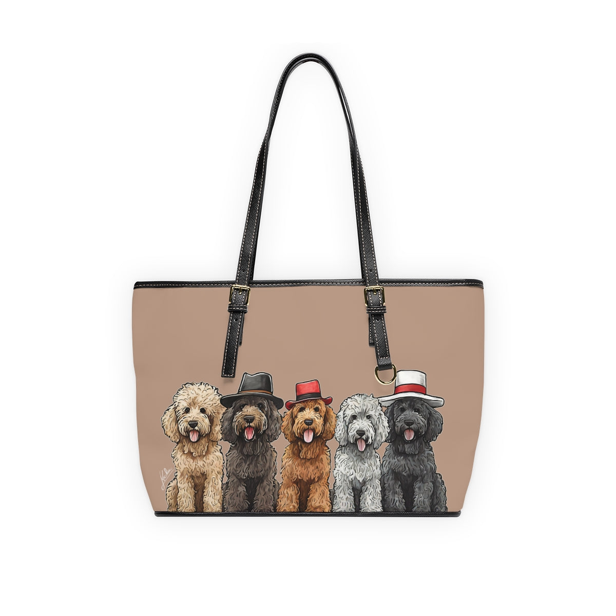 Doodle Vegan Leather Tote Purse