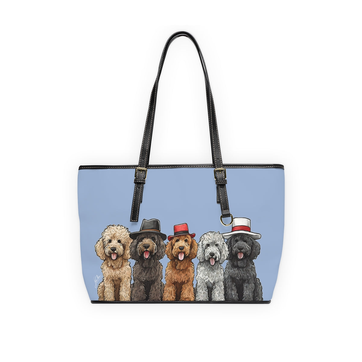 Doodle Vegan Leather Tote Purse