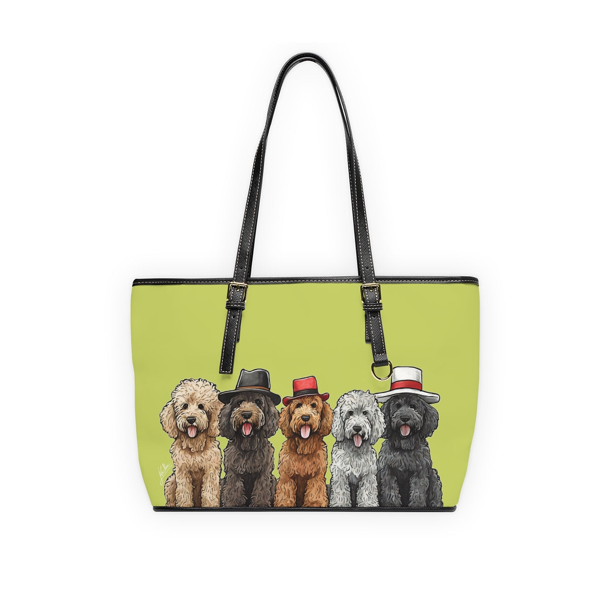 Doodle Vegan Leather Tote Purse