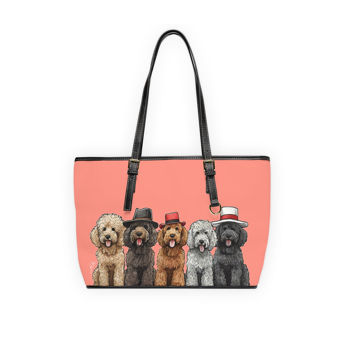 Doodle Vegan Leather Tote Purse