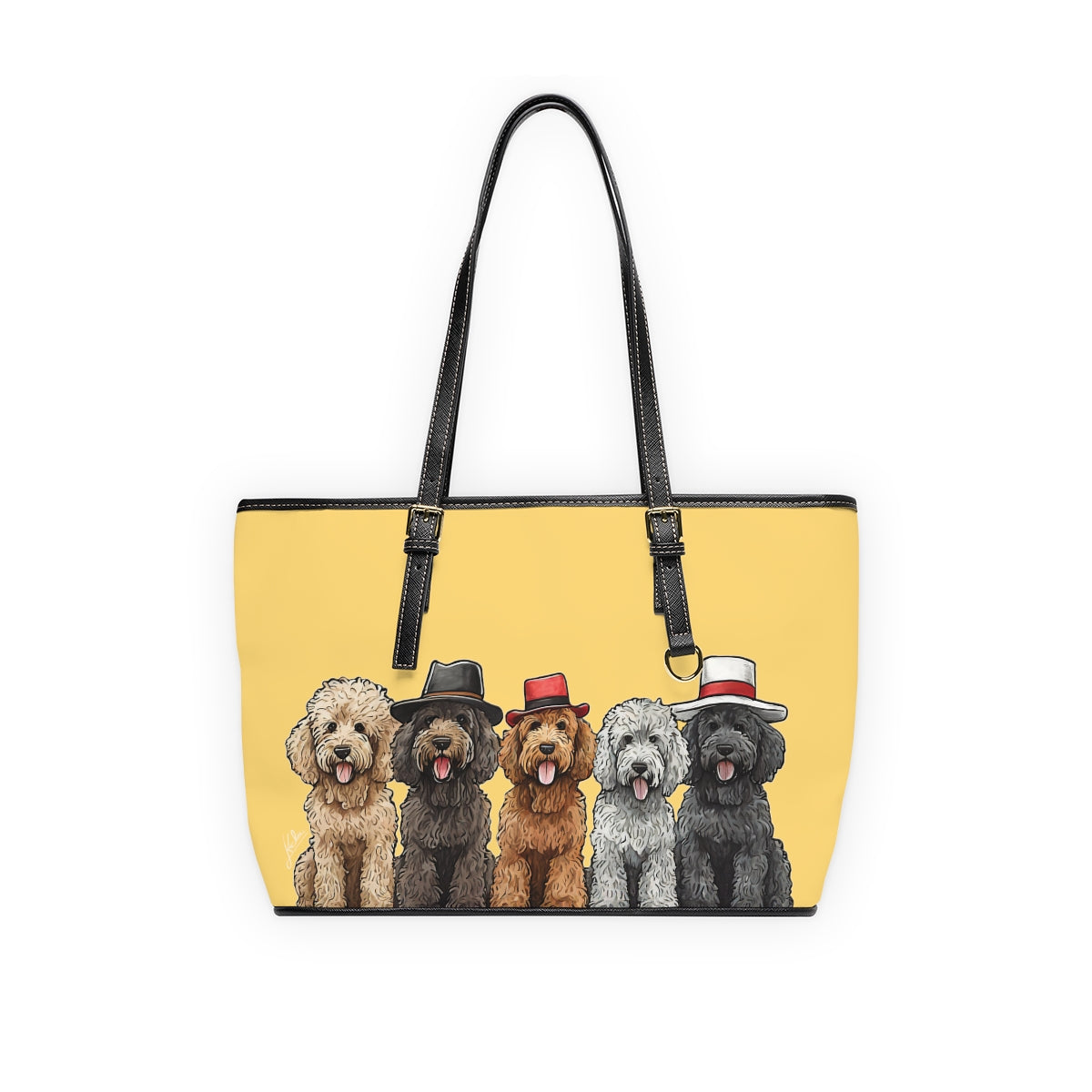 Doodle Vegan Leather Tote Purse