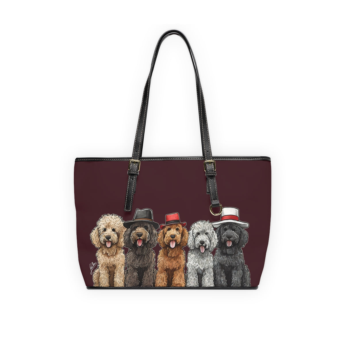 Doodle Vegan Leather Tote Purse