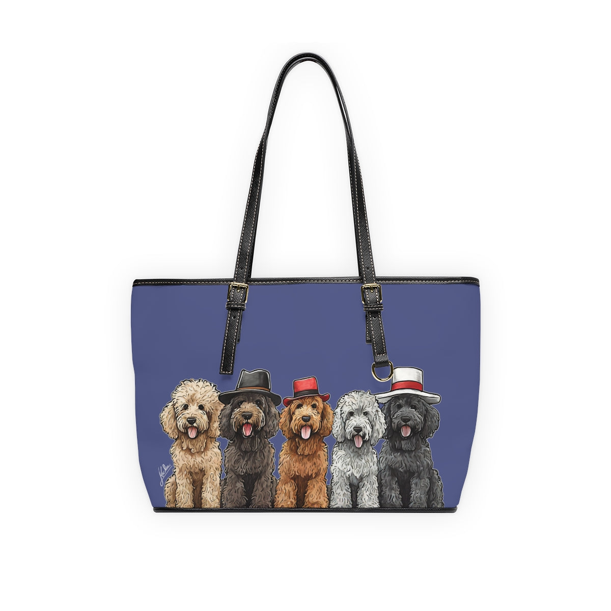 Doodle Vegan Leather Tote Purse