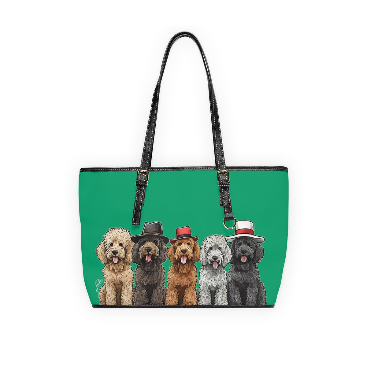 Doodle Vegan Leather Tote Purse