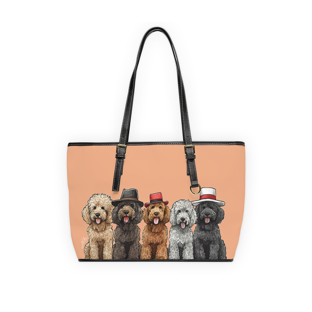 Doodle Vegan Leather Tote Purse