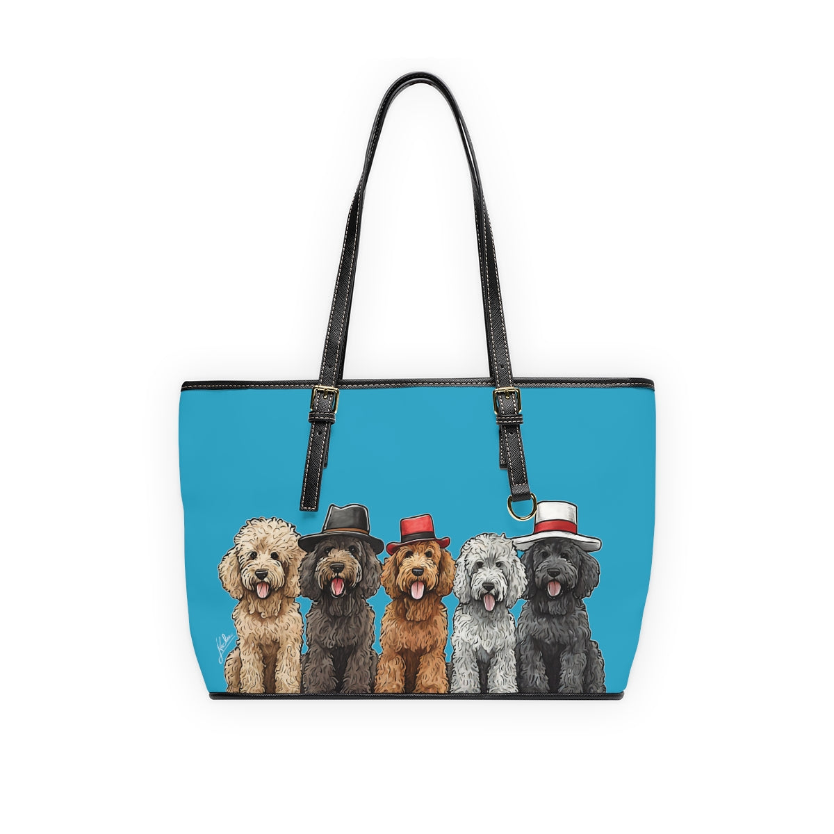 Doodle Vegan Leather Tote Purse