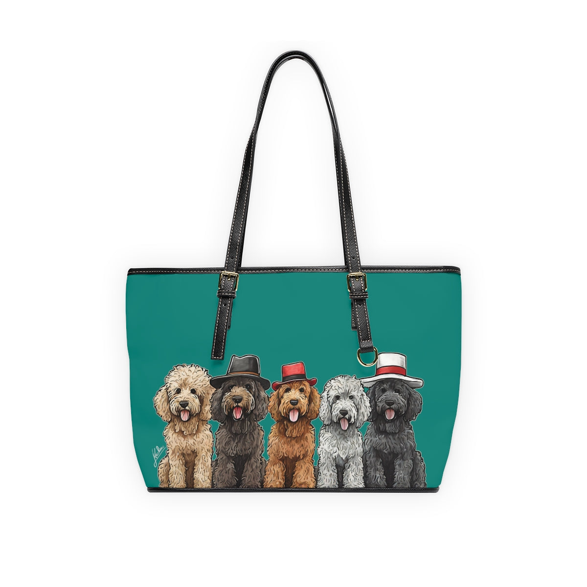 Doodle Vegan Leather Tote Purse