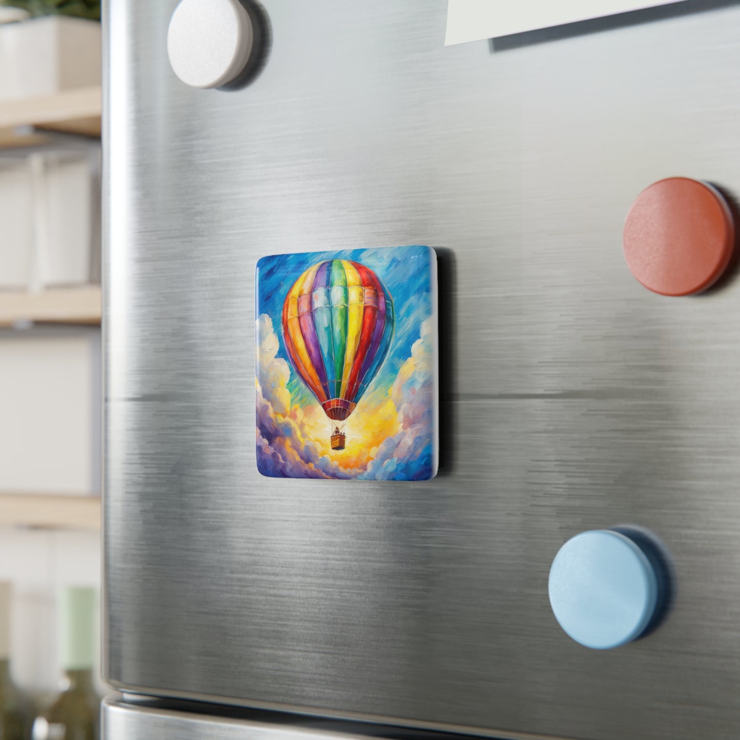 Hot Air Balloon Ceramic Tile Magnet