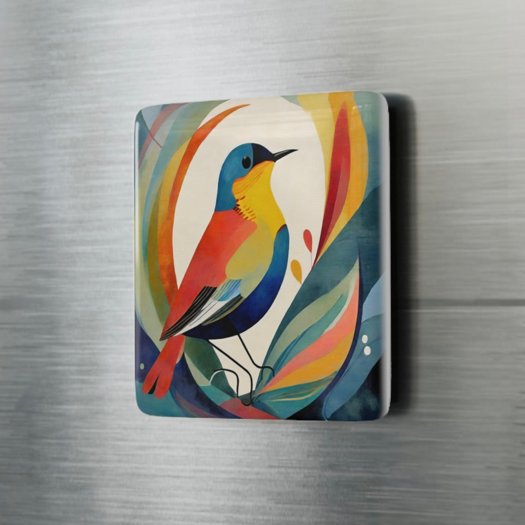 3 DESIGNS! Mid Century Modern Bird Ceramic Tile Magnet