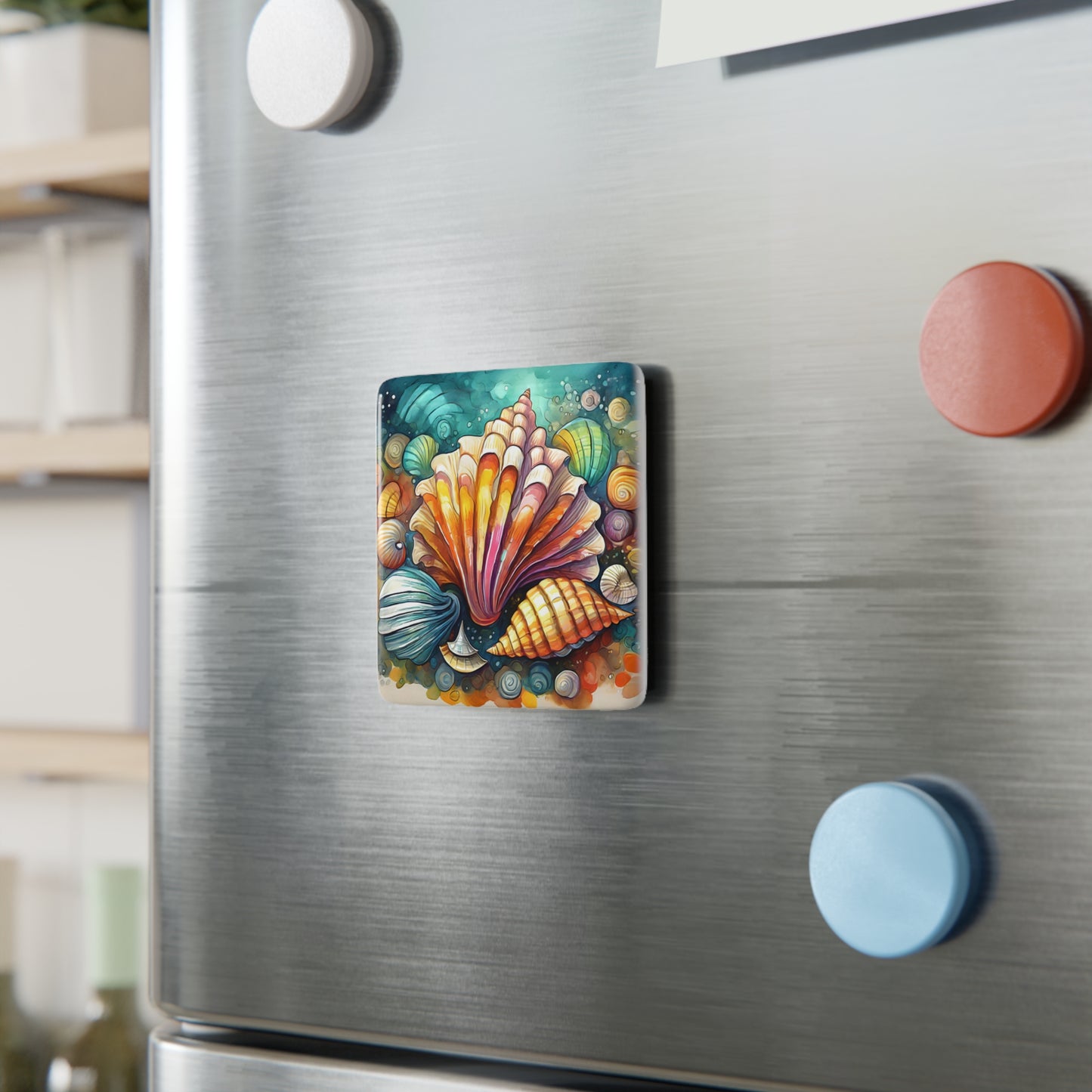 Seashell Ceramic Tile Magnet