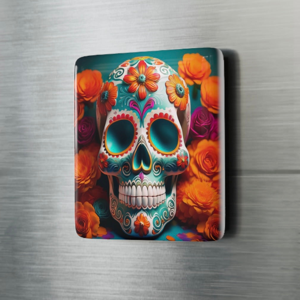 8 DESIGNS! Sugar Skull 2"x2" Ceramic Tile Magnet