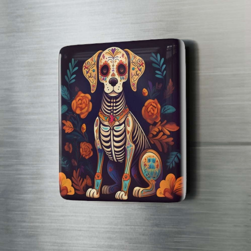 8 DESIGNS! Sugar Skull 2"x2" Ceramic Tile Magnet