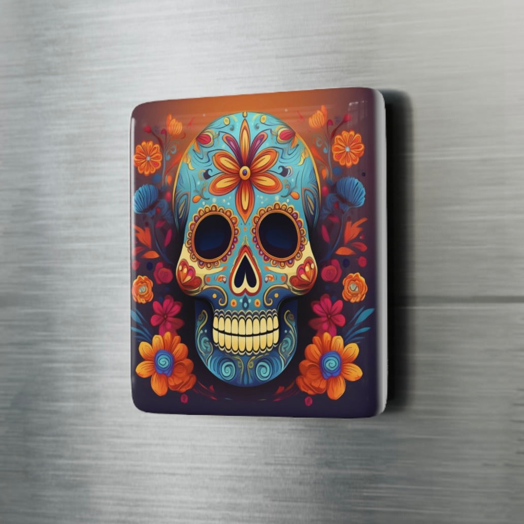 8 DESIGNS! Sugar Skull 2"x2" Ceramic Tile Magnet