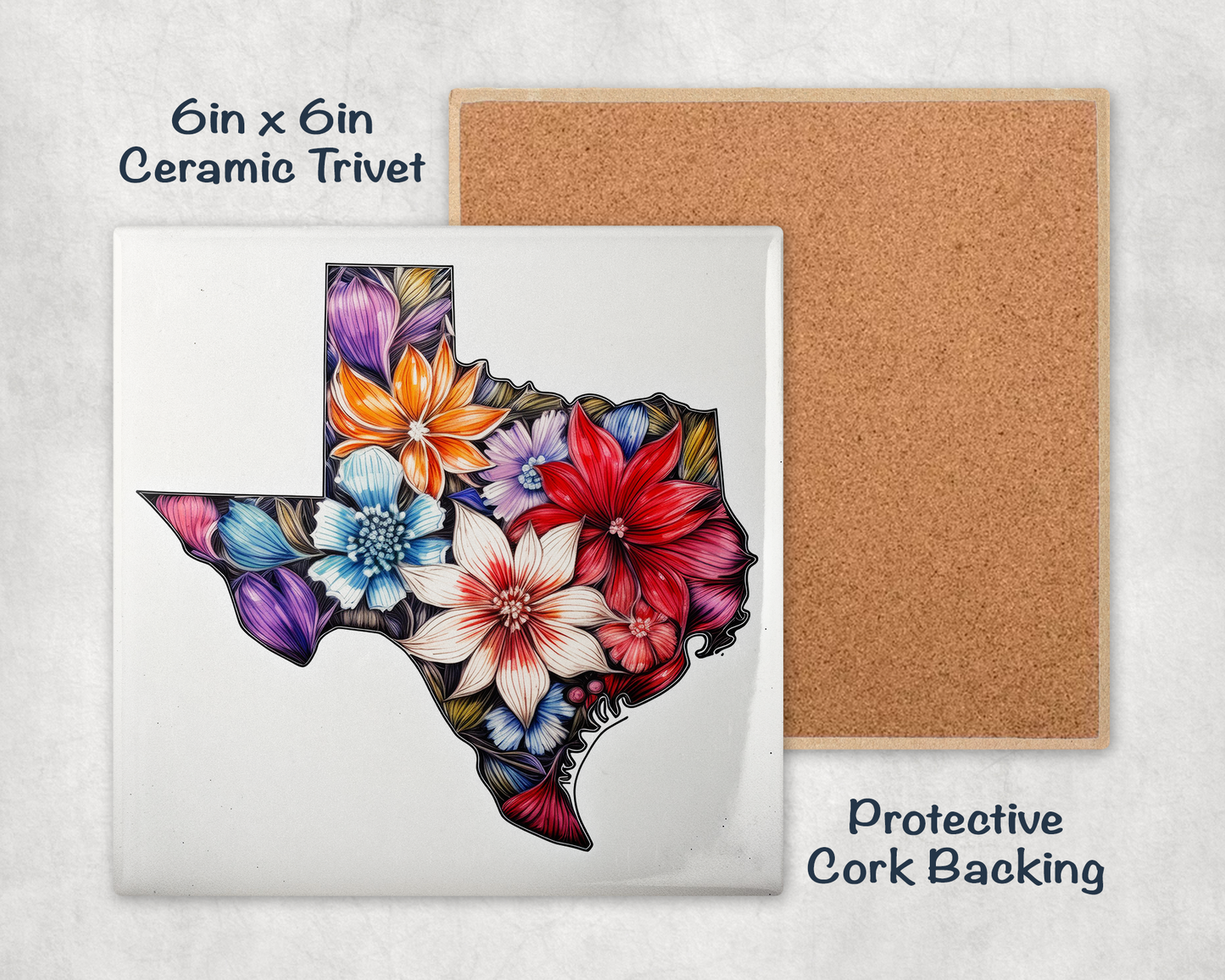 Texas Flag Flower Trivet