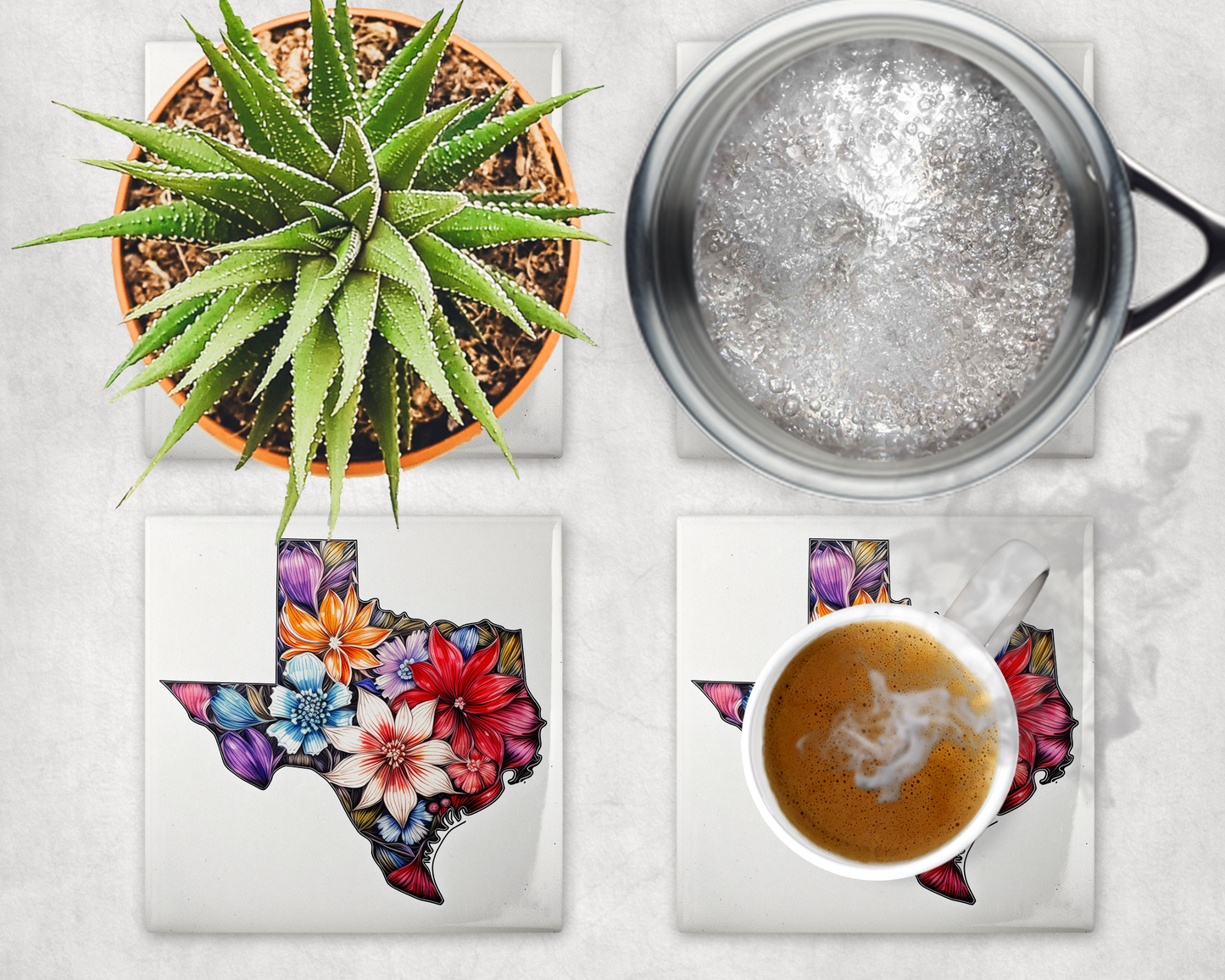 Texas Flag Flower Trivet