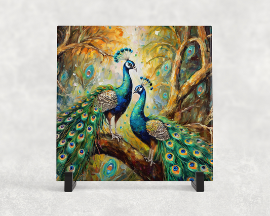 Peacock Trivet for hot dishes, Hot Pads & Home Decor for Bird Lovers, Coaster, Tile Trivet, Bird Decor, Peacock Art