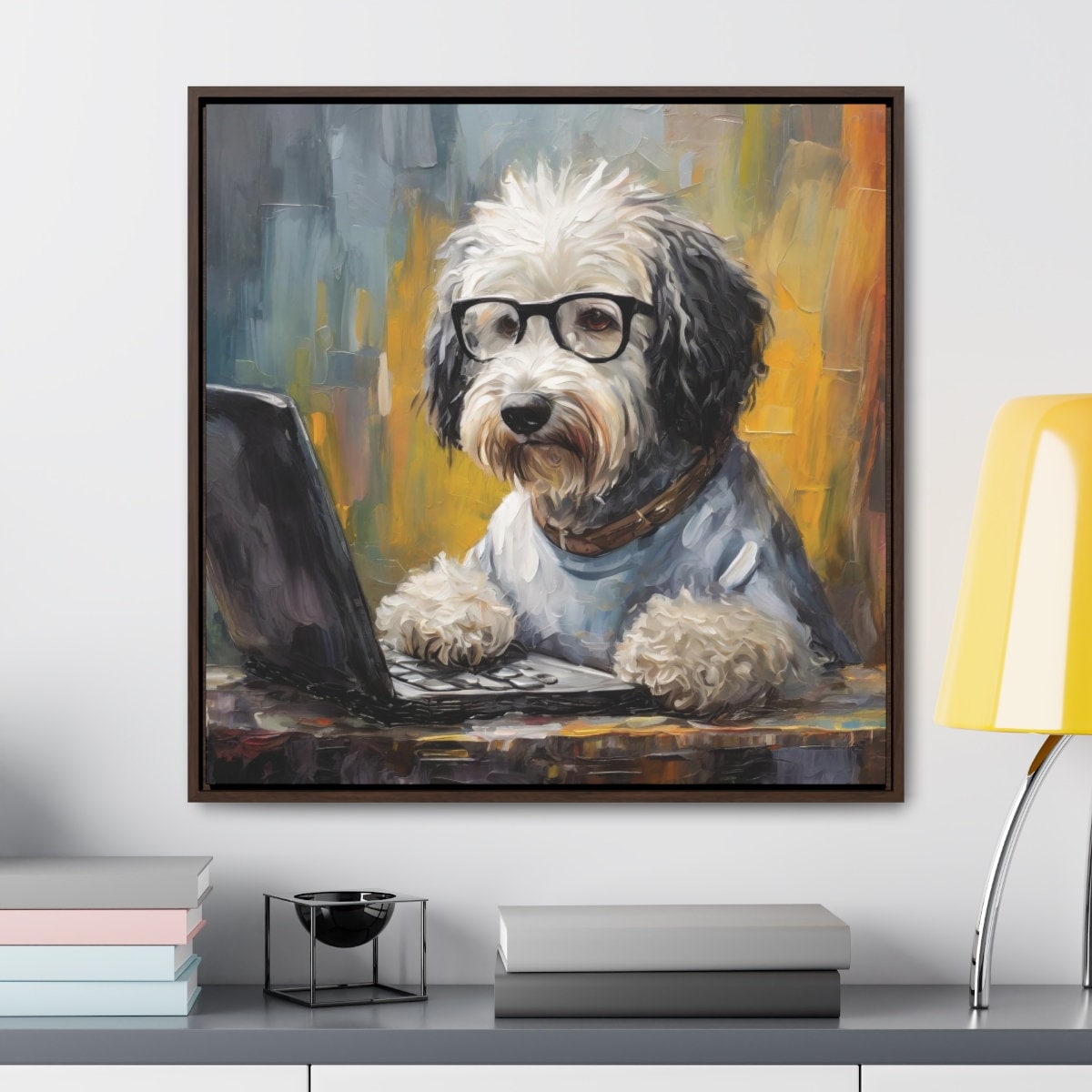 8 Doodle Colors! Framed Canvas Print Wall Programmer, Information Technology, IT Doodle, 30x30, 24x24, 20x20, 16x16, Black or Walnut Frame