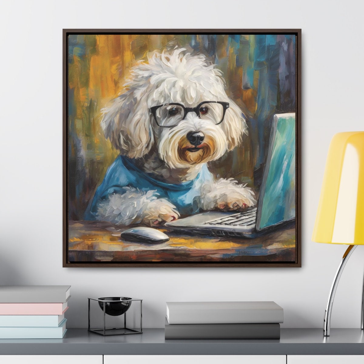 8 Doodle Colors! Framed Canvas Print Wall Programmer, Information Technology, IT Doodle, 30x30, 24x24, 20x20, 16x16, Black or Walnut Frame
