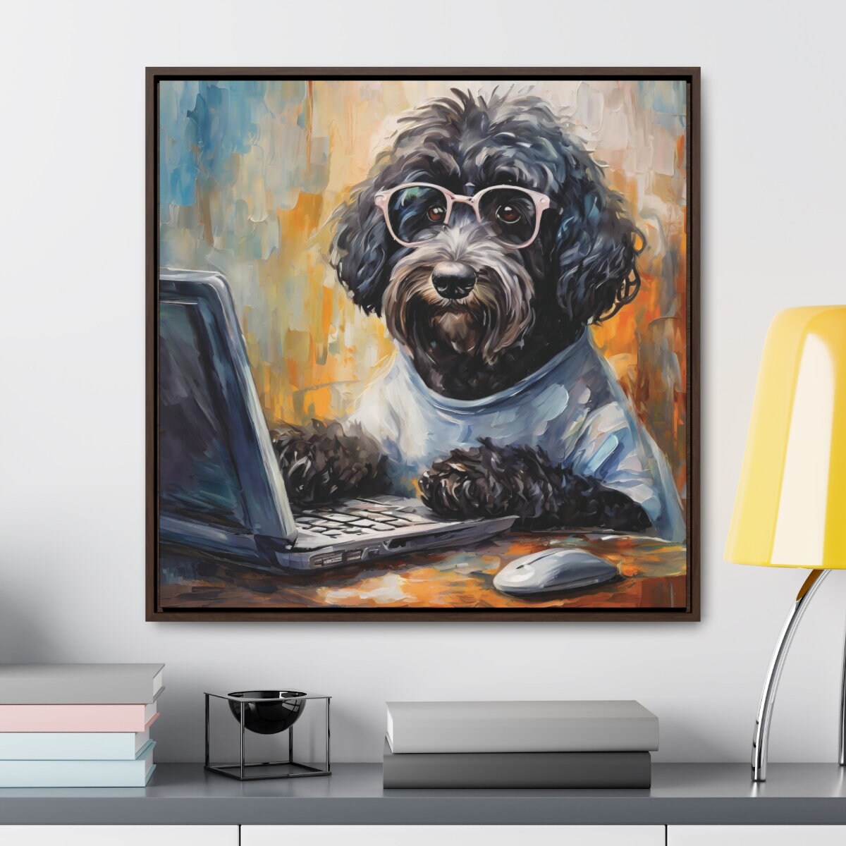 8 Doodle Colors! Framed Canvas Print Wall Programmer, Information Technology, IT Doodle, 30x30, 24x24, 20x20, 16x16, Black or Walnut Frame