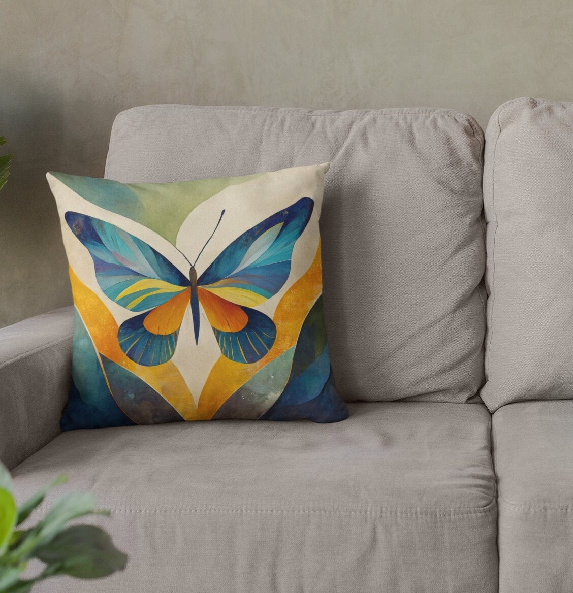 Butterfly Throw Pillow Accent Pillows, Decorative Pillows, Throw Pillows for Couch, Pillows, Faux Suede, Soft Pillow, Mid-Century Style