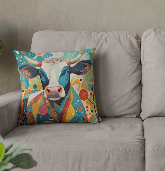 Cow Throw Pillow Accent Pillows, Decorative Pillows, Throw Pillows for Couch, Pillows, Faux Suede, Soft Pillow, Mid-Century Style