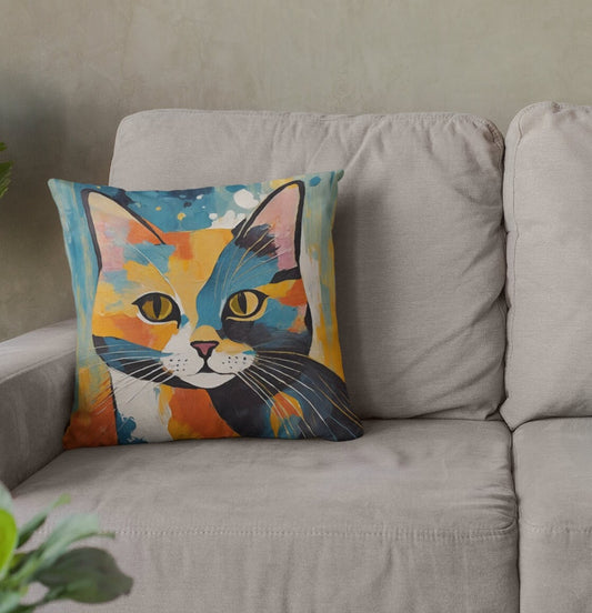 Cat Throw Pillow Accent Pillows, Decorative Pillows, Throw Pillows for Couch, Pillows, Faux Suede, Soft Pillow, Mid-Century Style