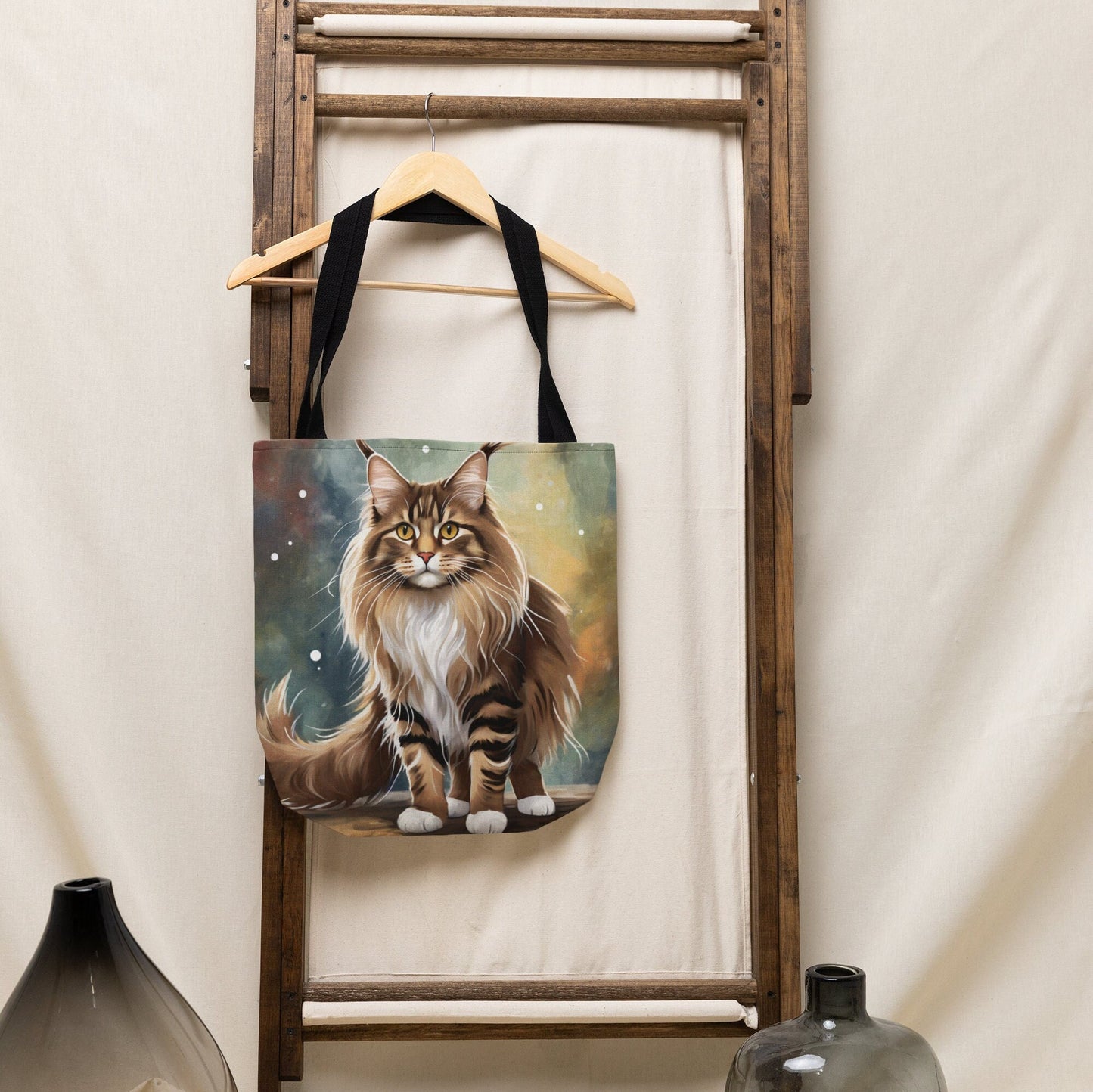 Maine Coon Cat Tote Bag, Cat Bag, Canvas Bag, Tote Bag, Reusable Bag, Shopping Bag, Cat Purse, Gift For Her, Gift For Cat Lovers, Cat Gift