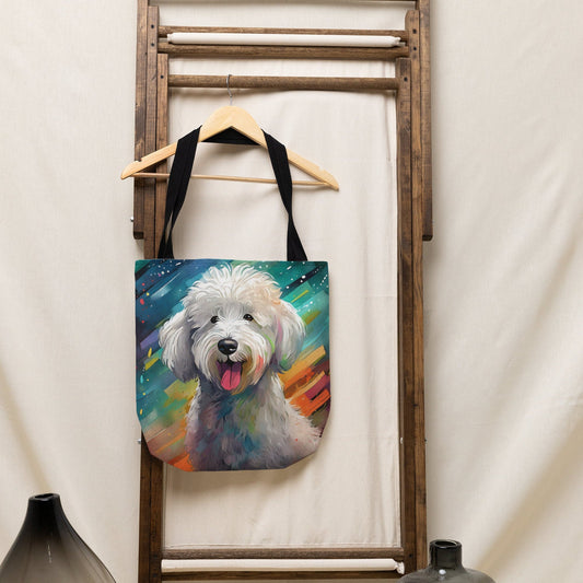 White Goldendoodle Dog Tote Bag, Dog Bag, Canvas Bag, Tote Bag, Reusable Bag, Shopping Bag, Gift For Her, Gift For Dog Lovers, Dog Gift