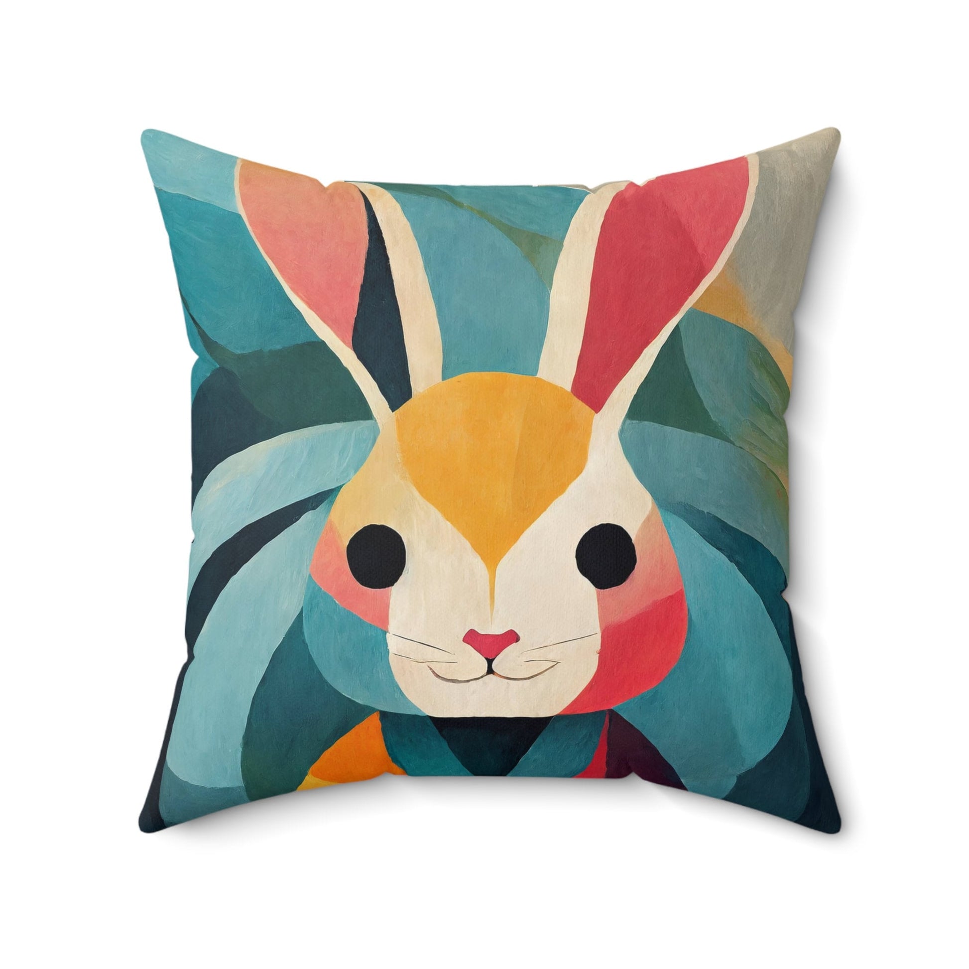 Bunny Rabbit Throw Pillow Accent Pillows, Decorative Pillows, Throw Pillows for Couch, Pillows, Faux Suede, Soft Pillow, Mid-Century Style