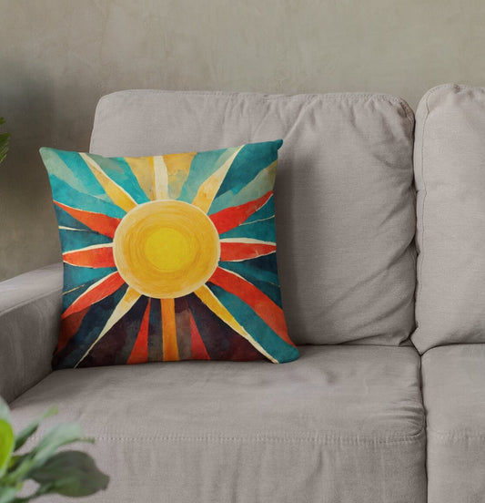 Sun Throw Pillow Accent Pillows, Decorative Pillows, Throw Pillows for Couch, Pillows, Faux Suede, Soft Pillow, Mid-Century Style